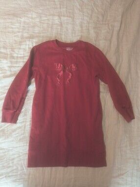 Red Girls' Bow Sweatshirt Dress